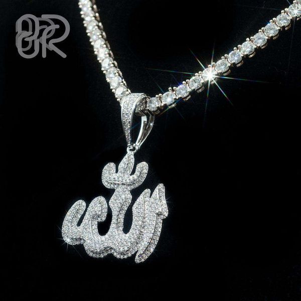 Ciondolo con diamanti Allah Moissanite all'ingrosso Personalizzato Islam 925 Argento Vvs Iced Out Collana da donna con pendente Hip Hop