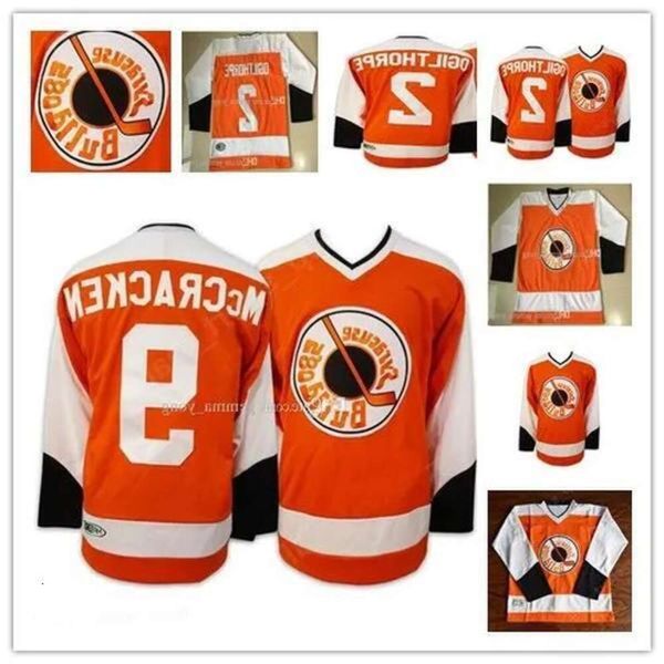 Herren Stickerei Slap Shot Movie Syracuse Bulldoges Hockey 2 Ogie Ogilthorpe 9 Tim Dr. Hook Mccracken Alternate Stitched Jerseys High Qual 82