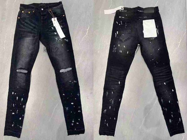 Jeans viola firmati da uomo per pantaloni da donna marca foro estivo nuovo stile ricamo autocoltivazione L6 VDN4