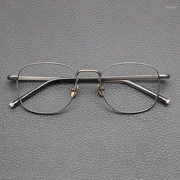 Montature per occhiali da sole La montatura per occhiali retrò giapponese ultraleggera in puro titanio da uomo può essere dotata di lenti graduate per prevenire