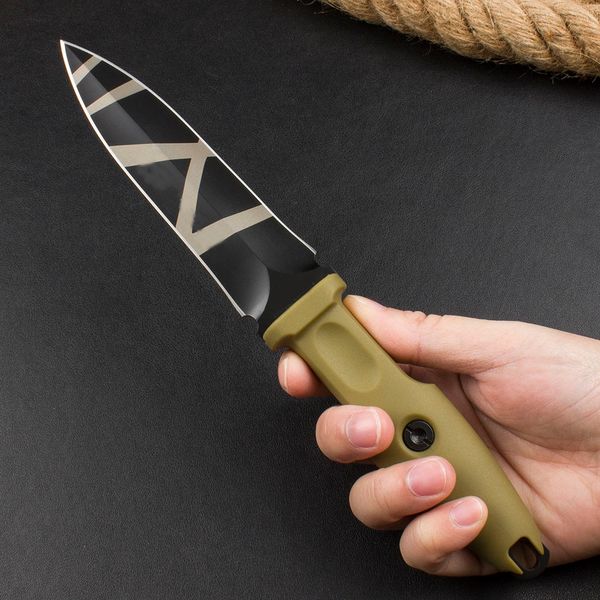 Yeni ER0124 Hayatta Kalma Düz Bıçağı N690 Titanyum Kaplama Çift Kenar Bıçak Tam Tang Frn Kydex ile Açık Taktik Bıçak Tutma