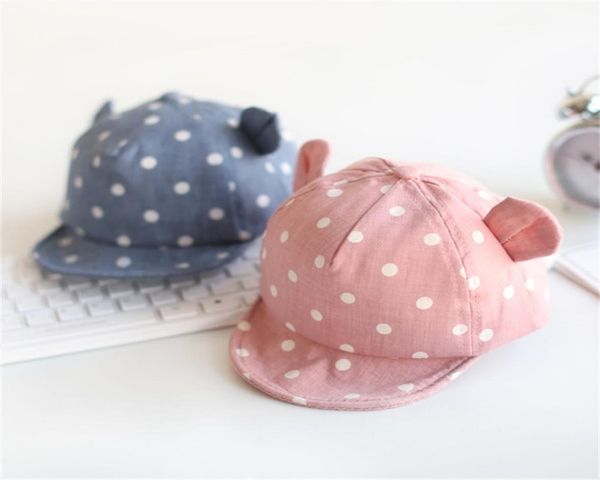 Cappelli da sole per bambini Berretti da bambino Berretto da bambino a pois carino Cappello da sole per bambina con orecchio per la primavera Puntelli per neonato Berretto da baseball 17397797119