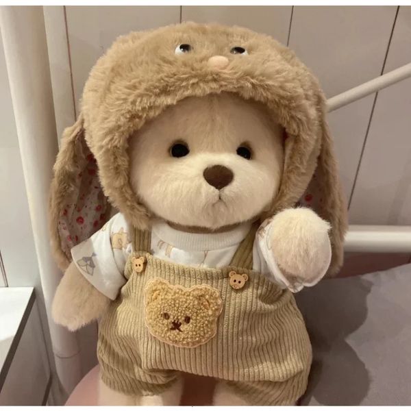 30cm el yapımı oyuncak ayı peluş oyuncak sevimli kıyafet değişikliği dolduran küçük ayı Brown sevimli peluş bebek çocuklar Noel hediyesi 240124