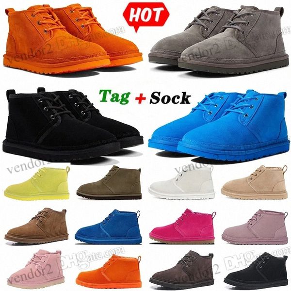 Clássico Austrália Neve Botas de Inverno Ugh Homens Neumel Camurça Plataforma Bota Mulheres Tornozelo Joelho Mens Australian Newm 2 Série Booties Designer Mulher Fur Furry J7SG #