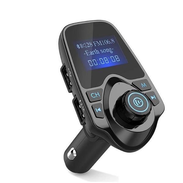 Bluetooth Car Kit T11 LCD-Hände - A2Dp 5V 2,1A USB-Ladegerät FM-Transmitter Drahtloser Modator O-Musik-Player mit Paket-Drop-Lieferung Dhewt