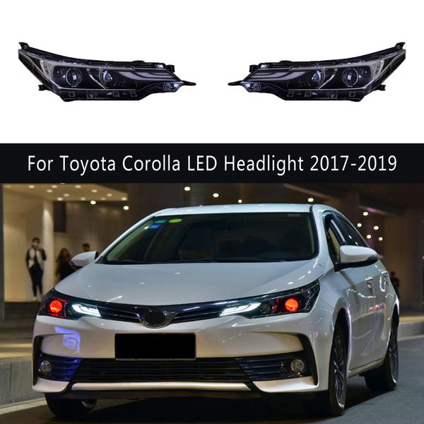 Per Toyota Corolla Altis LED Gruppo faro 17-19 Daytime Running Light High Beam Angel Eye Lente del proiettore Streamer Indicatori di direzione