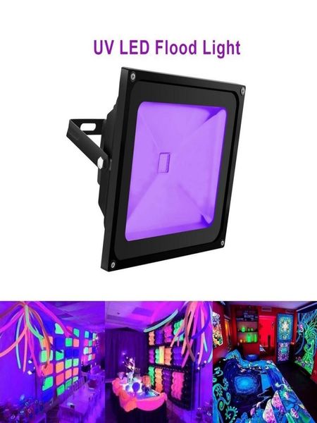 Luz UV Blacklight de alta potência 10W 20W 30W UV LED Holofote à prova d'água para suprimentos de festa Brilho de néon que brilha no escuro Pesca Aqua3148168