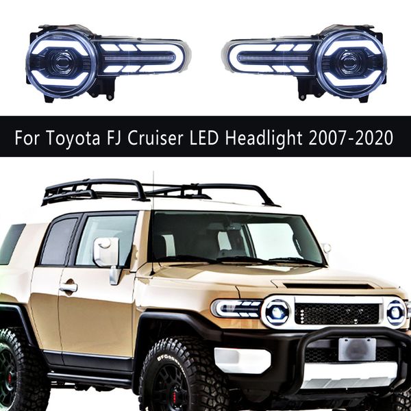 Per Toyota FJ Cruiser HA CONDOTTO il Faro 07-20 Accessori Per Auto DRL Daytime Corsa e Jogging Luce Streamer Dinamico Indicatore di Direzione Testa della lampada