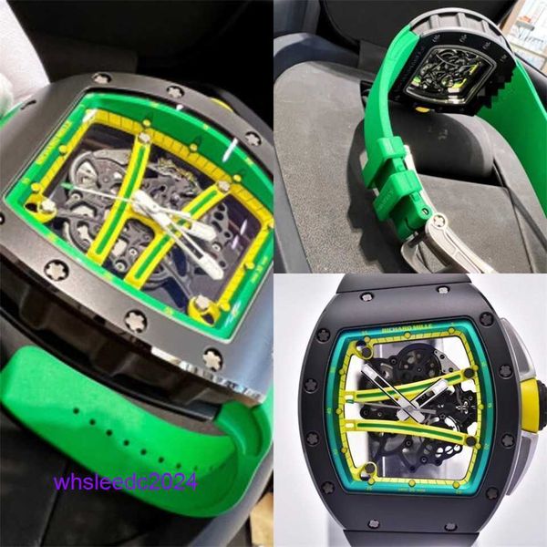 RichardMiles RM61-01 YOHAN BLAKE Relógios Relógio Mecânico Automático Masculino RM Cronógrafo Pista Relógio de Cerâmica Preta HB XG82