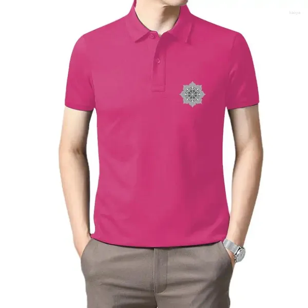 Herren Polos Gutes schönes T-Shirt für Männer Thai OM Flower Mandala Sommer Herbst klassisches Muster T-Shirts reine Baumwolle Rundhalsausschnitt