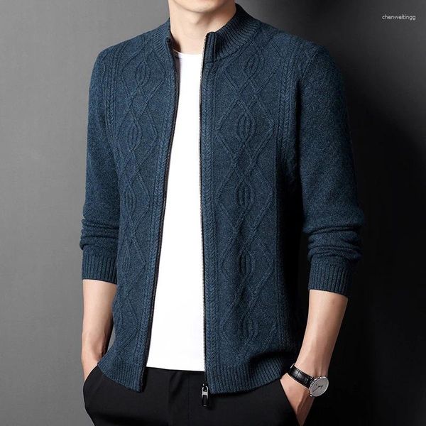Männer Pullover Strickjacke Pullover Reine Wolle Herbst Und Winter Kammgarn Mernu Luxus Koreanische Mode Lässig Gestrickte Jacke Mantel