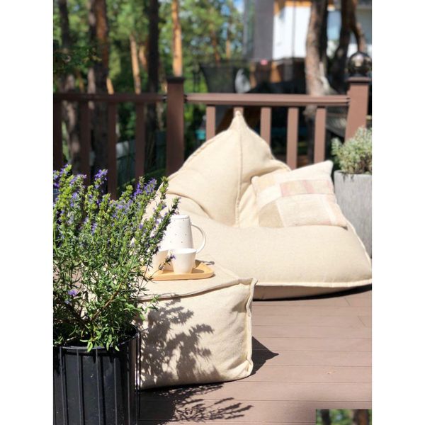 Outdoor-Taschen Sitzsack Stuhl Leinen Bodenkissen Sitz Lounge Pouf Outdoor Kissen Adt Drop Lieferung Sport im Freien Oteoj