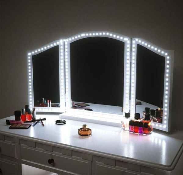 Tira de luz de espelho de maquiagem LED 13 pés 4M 240LEDs Luzes de espelho de vaidade LED Kit de tira de espelho para conjunto de mesa de maquiagem com Dimmer S Shape4389918