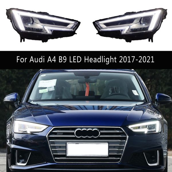 Sinal de volta dinâmico da lâmpada principal do carro para audi a4 b9 a4l rs4 s4 conjunto do farol do diodo emissor de luz 17-21 peças de automóvel da luz de circulação diurna