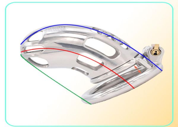 FRRK Strapon Cintura maschile Gabbia per gallo Uomo Acciaio inossidabile Adulto BDSM Giocattoli del sesso Anelli per pene in metallo Strap On Lock Bondage Device7617473