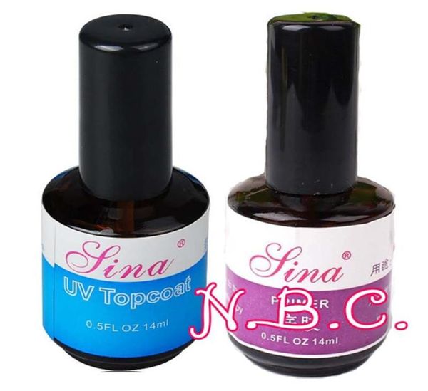 Whole2PCS Prego Top Coat Primer Base Gel Topcoat UV Gel Polonês Gloss Guard Esmalte Manicure Adesivos1947202