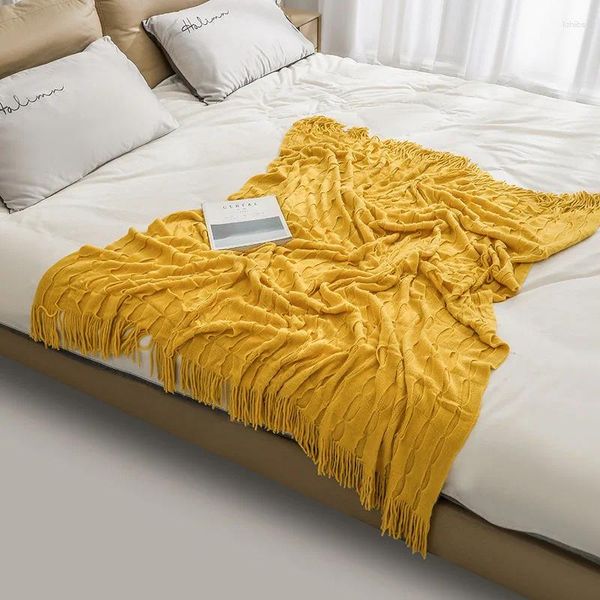 Coperte Nappa Palla lavorata a maglia Coperta di lana Divano Super caldo e accogliente Tiro per ufficio Siesta Aria condizionata Copriletto Biancheria da letto 127x176 cm