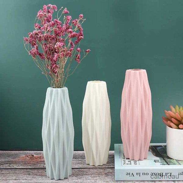 2 шт. вазы, ваза для цветов, украшение для дома, пластиковая ваза, белая имитация керамического цветочного горшка, ваза скандинавского цвета, креативные украшения с камелией
