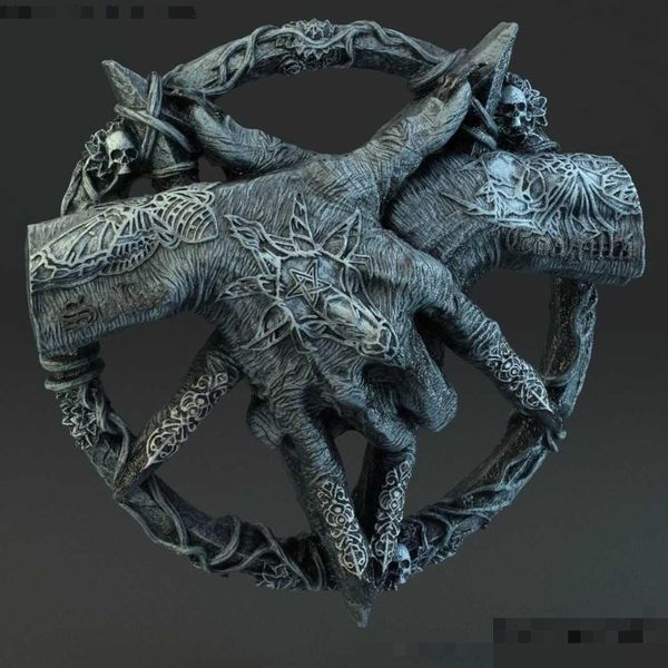 Dekorative Objekte Figuren Teufel Hand Skulptur Harz Baphomet Anhänger Pentagramm Klaue Statue Gothic Ornament Traumfänger Wandbehang Dhnlc