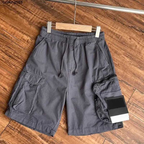 Pedras Calças Masculinas Mens Shorts Island Designers Cargo Badge Patches Verão Sweatpants Calças Esportivas Grande Bolso Macacão Calças Movimento 808a