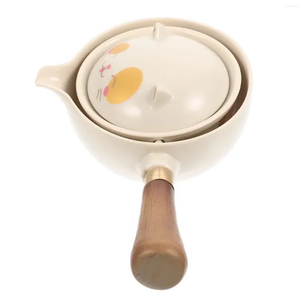 Set di stoviglie Manico laterale in ceramica Brocca Teiera Cinese Teiera rotante Brocca Per uso domestico Delicata preparazione sfusa Bollitore per tè