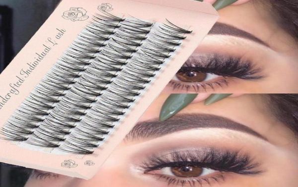 60 Cluster C Curl 10D20D30D Falsche Wimpern Flare Individuelle weiche Faux-Nerzhaar-handgemachte Knoten-Augen-Wimpern-Verlängerung2218446