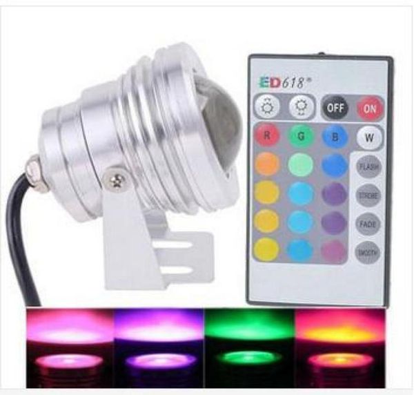 Promoções 20 peças led lâmpada de aquário piscina à prova d' água ip68 10w rgb luz de inundação subaquática dc 12v lente convexa led lig5828749