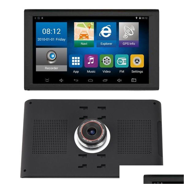 Auto GPS Zubehör Fl Hd 1080P 9 Zoll Android Wifi Navigator Dvr Kamera Video Recorder Bluetooth Avin Lkw Navigation 16 GB Karten Dhzo7