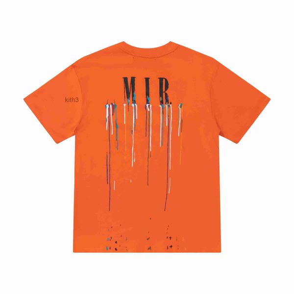 Fashion Paint Drip Splatter Letter Print T-Shirts Herren Damen Designer Streetwear T-Shirts Rundhalsausschnitt Baumwolljersey Schwarz Weiß Orange Hip QDM7 QDM7