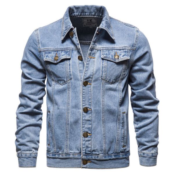 Nova jaqueta jeans masculina para outono e inverno, versão coreana, tamanho grande, jaqueta elegante e casual para homens