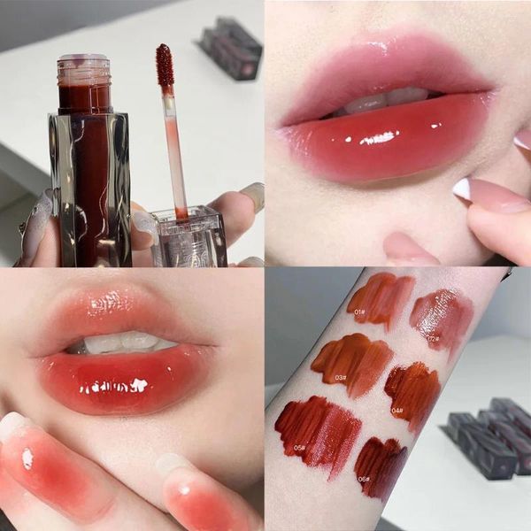 Lip Gloss Esmalte Espelho Brilhante Maquiagem Cosméticos Longa Duração Clareamento Hidratante Lipglass Portátil Sexy Copo Antiaderente