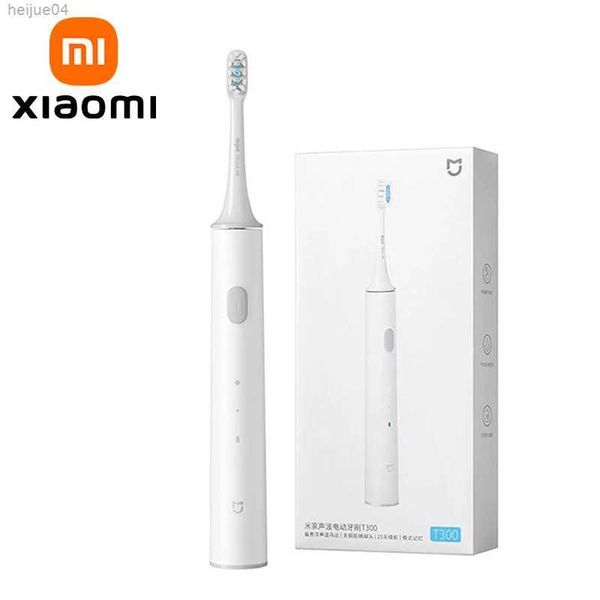 Escova de dentes XIAOMI MIJIA T300 Escova de dentes elétrica IPX7 à prova d'água Smart Sonic Escova branqueadora ultrassônica Escova de dentes para escovas de dentes