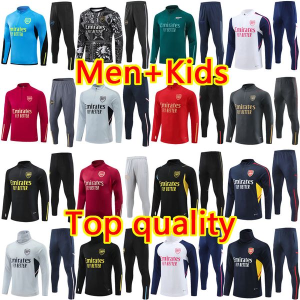 2023 24 Arsen ALFC Football Tracksuits Fußballtraining Anzug Männer Kids Kit 23 24 G. Jesus Odegaard Rice Havertz Pepe Saka Zug Sportbekleidung Überladung Chandal Set Set Set