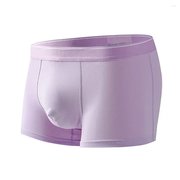 Mutande da uomo sexy boxer in cotone intimo a vita media lingerie elastica traspirante scroto rigonfiamento boxer piatti