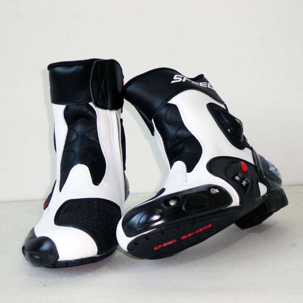 Velocidade sapatos de corrida da motocicleta motocross meados botas com engrenagem shifter guarda e dedo do pé sliders motociclista bota antiderrapante corrida sola