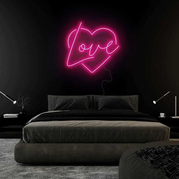 Insegna al neon a LED Amore Insegna al neon Personalità Design Casa Oufficio Sala giochi Bar Club Camera da letto Regalo Decorazione natalizia Arte Illuminazione al neon YQ240126