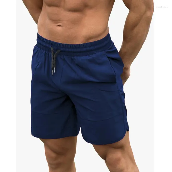 Herren-Shorts, Marke, Sommer, Herren, Fitnessstudio, Sport, Bodybuilding, Fitness, Workout, schnell trocknend, elastisch, lässig, schmale Passform, Schweiß