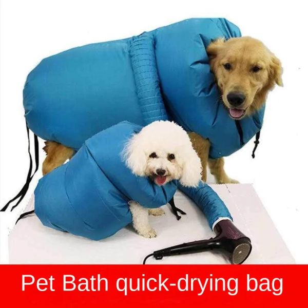 Sac à séchage rapide pour animaux de compagnie, sac de toilettage pour sèche-cheveux, accessoires de nettoyage portables pour chiens, Kit de séchage à haute efficacité, sac à séchage rapide pour le bain