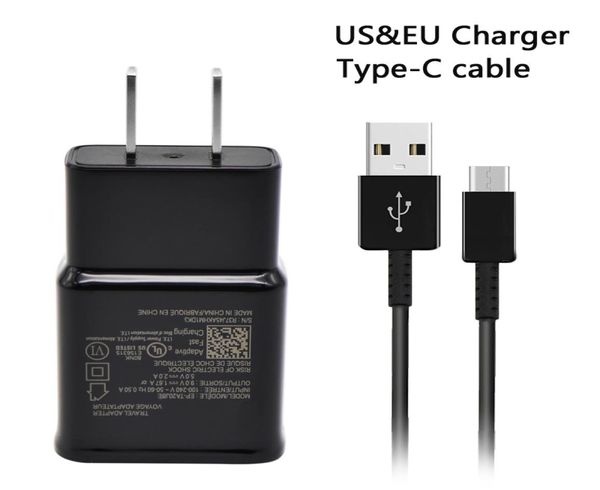 Adaptador de carregamento rápido adaptativo com cabo micro USB tipo C 2 em 1 carregador para Samsung S4 S5 S6 S7 S8 S9 S10 Note8 9 10 20 com Ret4011656