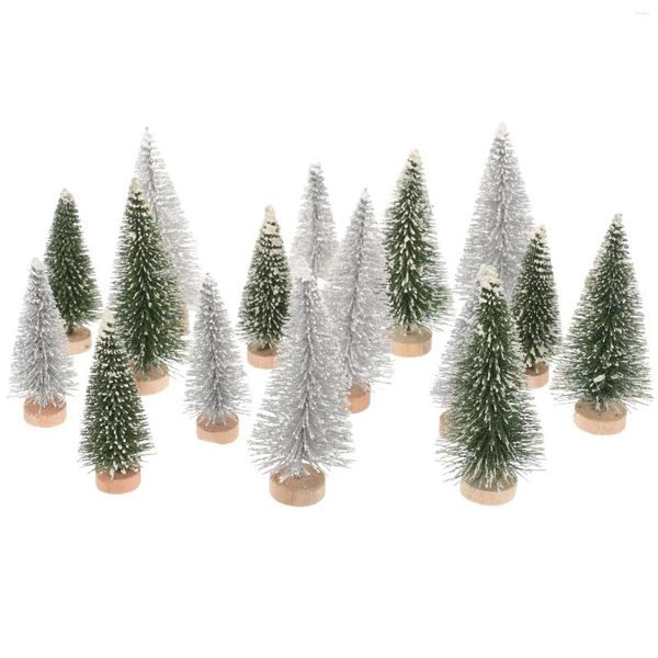 Decorazioni natalizie Treno Scenario Albero Mini Fiocco di neve Gelo Decorazione fai da te Home Desktop Modello Sabbia Alberi da tavolo