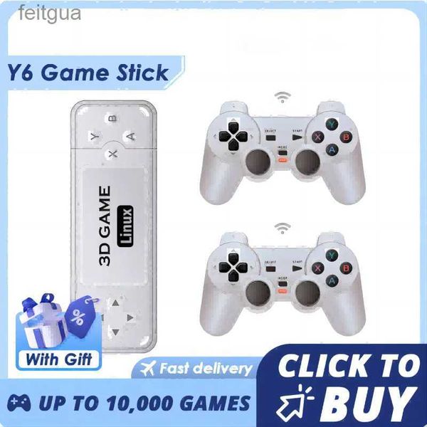 Controladores de jogo Joysticks BOYHOM Y6 Retro Game Console 4K 60f Saída HDMI Baixa Latência GD10 TV Game Stick Dual Handle Portable Home Game Console para GBA YQ240126