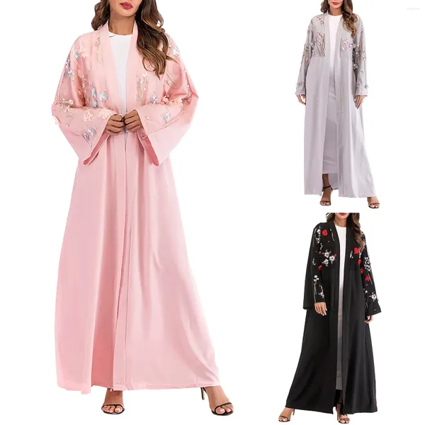 Roupas étnicas senhoras verão adolescente menina vestidos de manga longa para mulheres com hijab noite chiffon maxi vestido burka