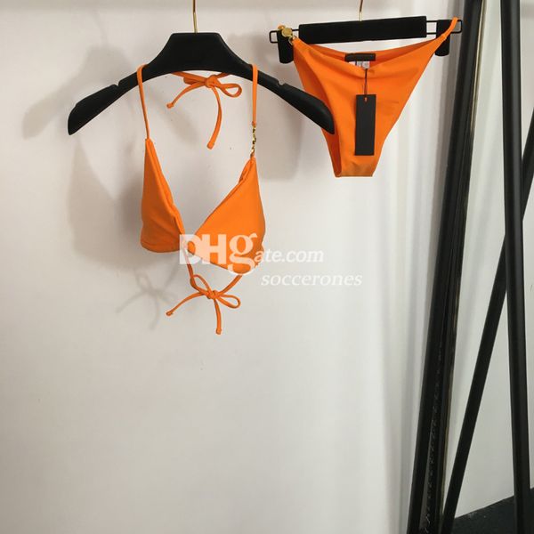 Mulheres sexy roupa de banho designer de duas peças maiô luxo halter maiô acolchoado sutiã briefs wetsuits praia férias fatos de banho