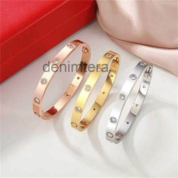 Pulseiras Carta Bangle Pulseira Parafuso Titânio Aço Cuff Parafusos Bangles para Mulheres Designers de Luxo Chave de Fenda Designer Pulseiras Mens Jewleryq1 FBVU