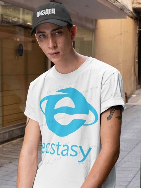 Herren T-Shirts Y2K T-Shirt Hip Hop Buchstaben Ecstasy Grafikdruck Kurzarm Übergroßes T-Shirt Männer Frauen Neue Harajuku Gothic Lose Tops T240126