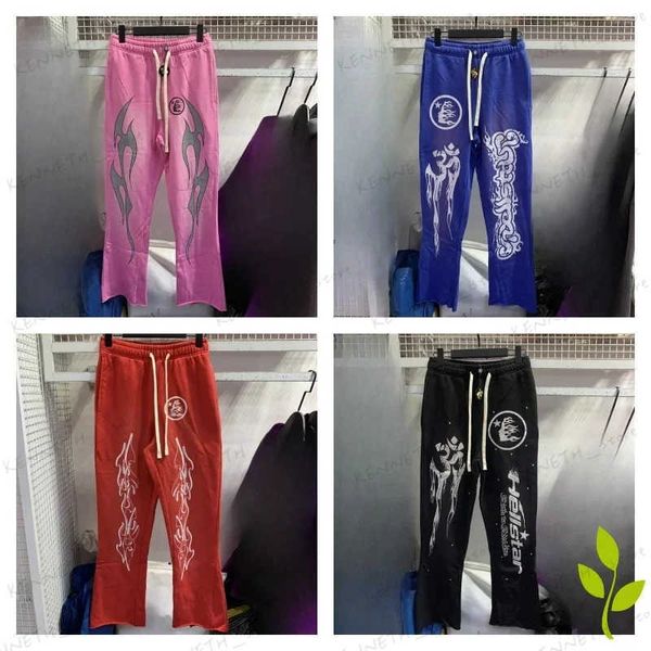 Erkek Pantolon Sonbahar ve Kış Moda Cehennem Pantolon Erkek Kıyafetleri Gevşek Düz Tüp Zemin Süpürme Hoparlör Sıradan Kadın Guard Star Pants T240126