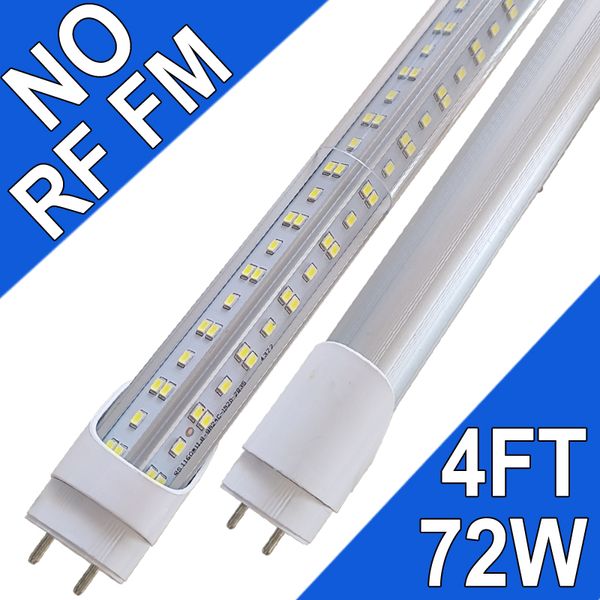 4FT T8 T10 T12 LED-Röhrenlampen, 121,9 cm, G13, 18 W, 6000 K, Kaltweiß, AC85–265 V, fluoreszierender Ersatz, Dual-End-betriebenes Vorschaltgerät, Bypass, klare Abdeckung, USAstock