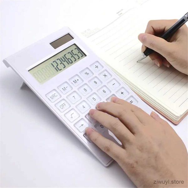 Calculadoras 12 dígitos grande display calculadora de mesa solar e bateria dupla energia cristal botão calculadora