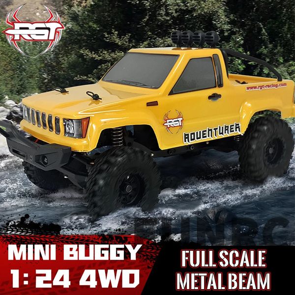 RGT RC Carro 1/24 4WD Lipo Mini Carro de Controle de Rádio Monstro Off Road Carro RTR Rock Crawler Brinquedos para Crianças Menino Presente 240122