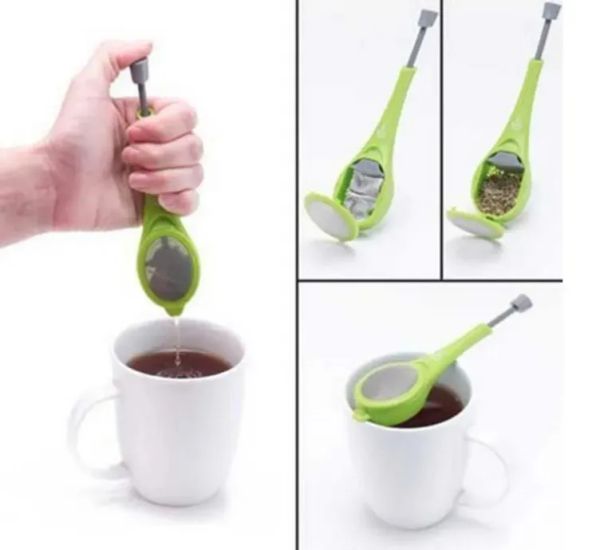 Gadget per infusore per tè Misura caffè Tè Swirl Ripida agitazione e pressa Tè in plastica Colino per caffè Contenitore caldo e sano 0126
